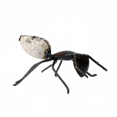 Metal sculpture ant - white