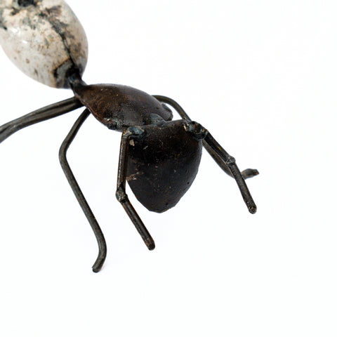 Metal sculpture ant - white