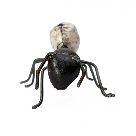 Metal sculpture ant - white
