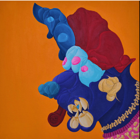 "Best Friend On Hold" - Original painting, acrylic on canvas