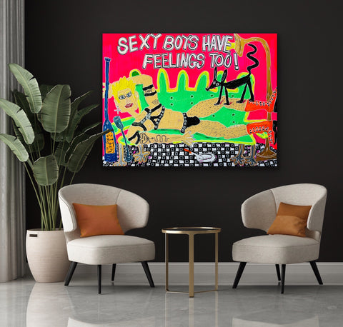 "Boys" - Originalgemälde, Acryl auf Leinwand