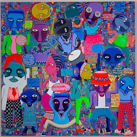 "Clandestine Journeys" - Original painting, acrylic on canvas