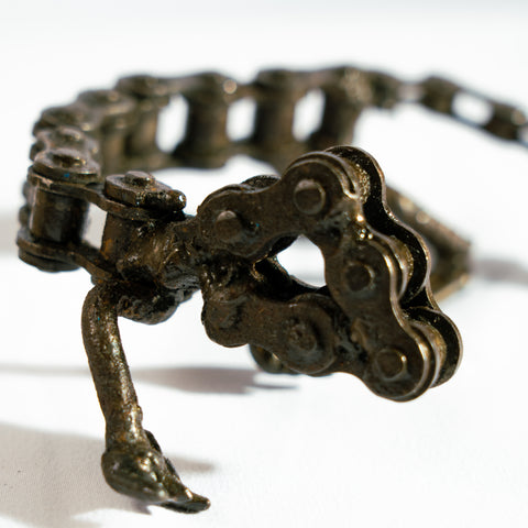 Metal sculpture lizard - large