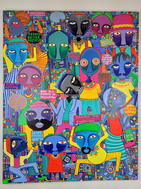 "Friends Of The Earth" - Original painting, acrylic on canvas