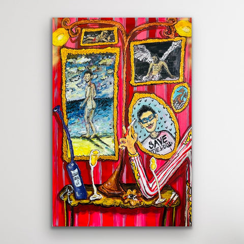 "Champagne Romance" - Original painting, acrylic on canvas