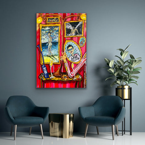 "Champagne Romance" - Orginalgemälde, Acryl auf Leinwand