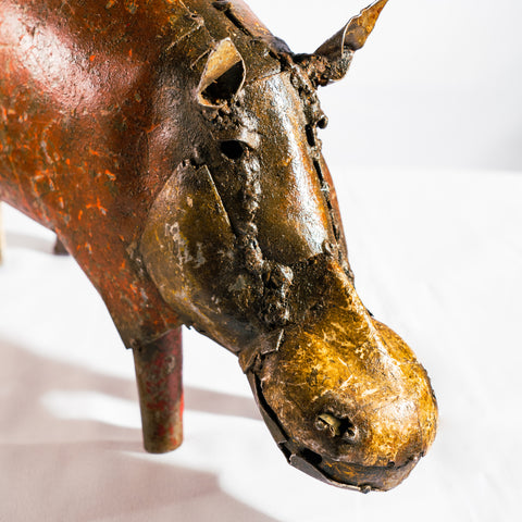 Metal sculpture hippo - medium