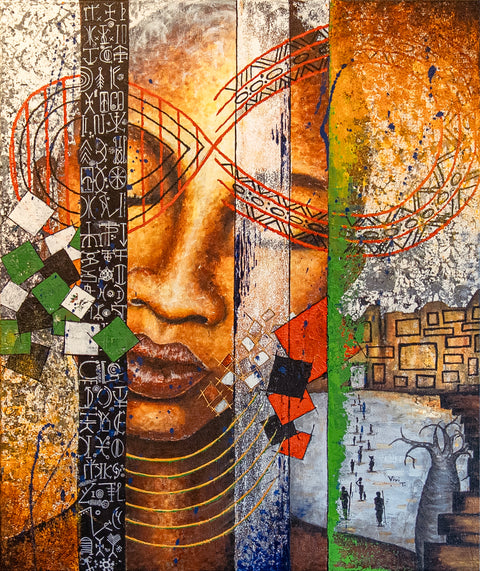 "Self-Imprisonment" - Originalgemälde, Mixed Media