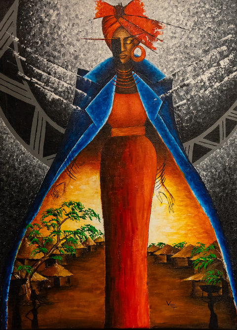 "Transcultural Amazon" - Original painting, acrylic on canvas