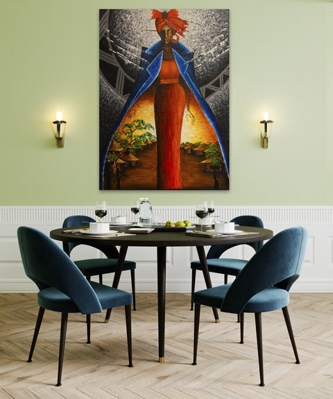 "Transcultural Amazon" - Originalgemälde, Acryl auf Leinwand