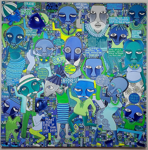 "Voices From The Amazon" - Original painting, acrylic on canvas