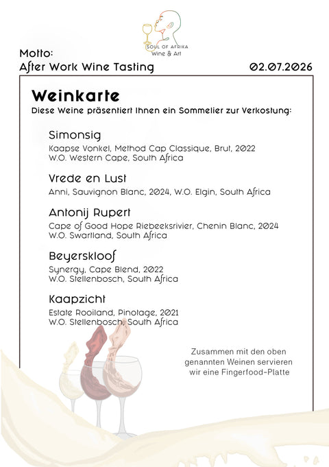 Tickets - Wine Tasting „South Africa“ am 02.07.2026