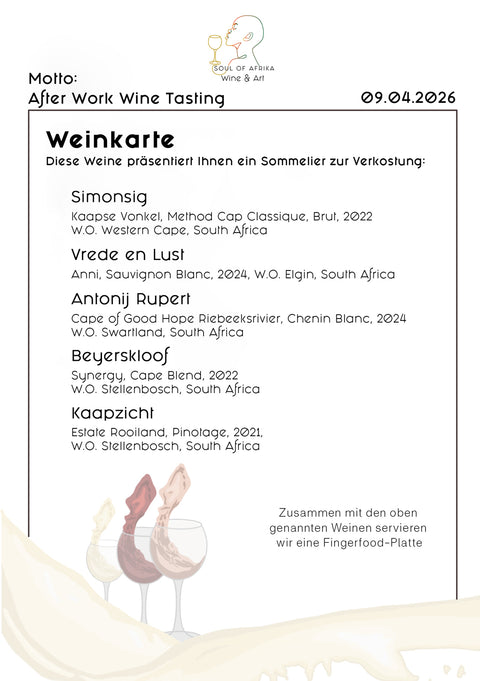 Tickets - Wine Tasting „South Africa“ am 09.04.2026