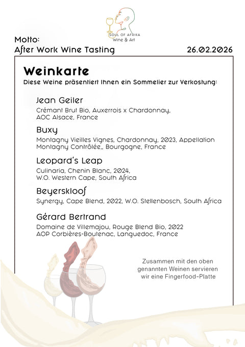 Tickets - After Work Wine Tasting – „France meets South Africa" am 26.02.2026