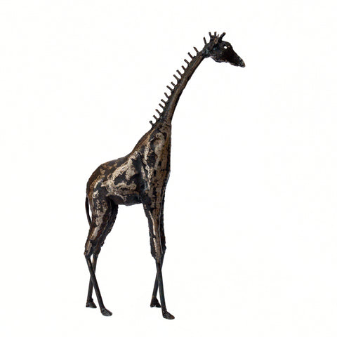 Metal Sculpture Giraffe - Small Black