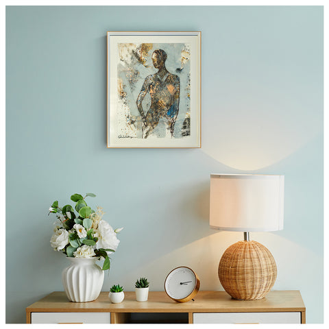 "Runway Silhouette" - Original painting, oil on Fabriano paper
