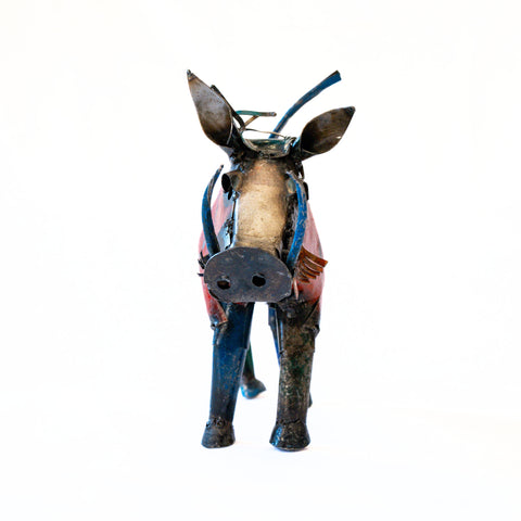 Metal Sculpture Warthog - Medium Coloured