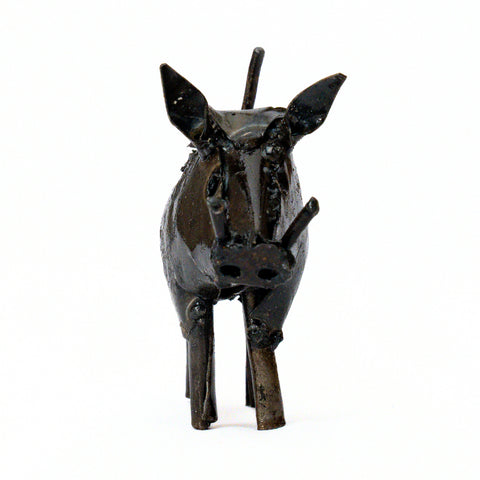 Metal Sculpture Warthog - Mini Black