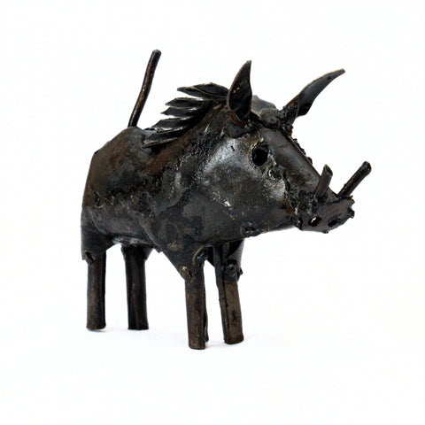 Metal Sculpture Warthog - Mini Black