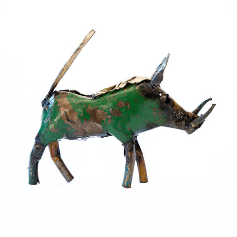 Metal sculpture warthog - small colorful