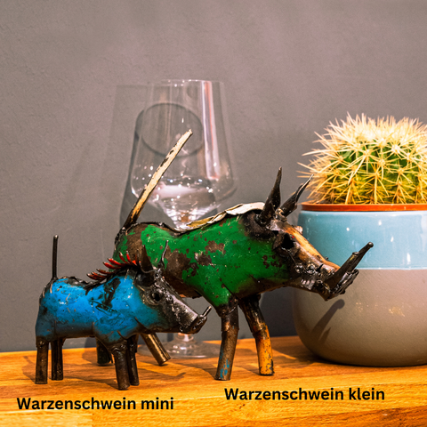 Metal Sculpture Warthog - Mini Colorful