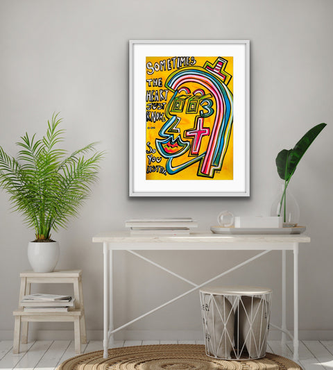 "The Heart" - Originalgemälde, Acryl auf Papier