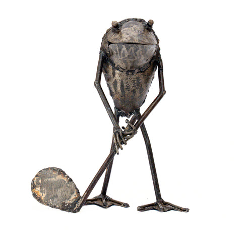 Metallskulptur Frosch