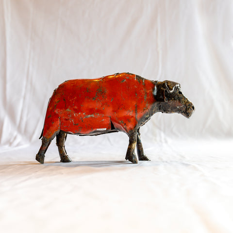 Metal sculpture buffalo - medium