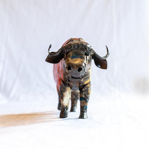 Metal sculpture buffalo - medium