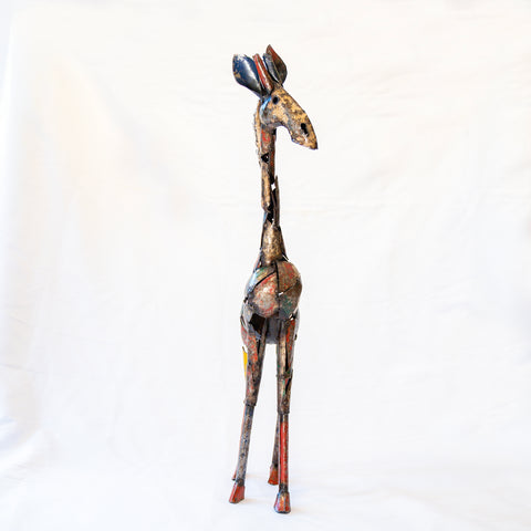 Auf Anfrage - Metallskulptur Giraffe - Groß Bunt