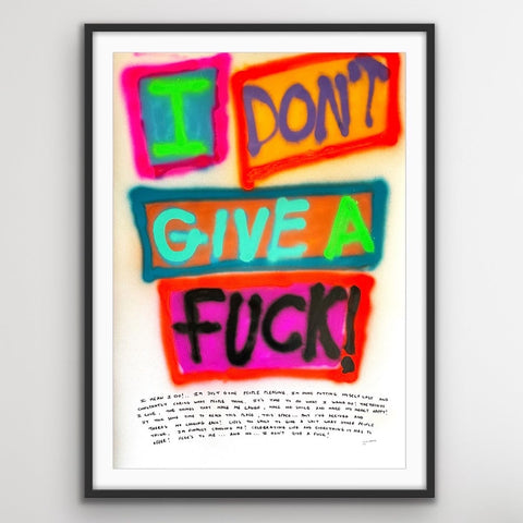"I don’t give a fuck" - limitierter Poster-Print