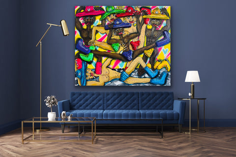 "Boys will be boys" - Originalgemälde, Acryl auf Leinwand