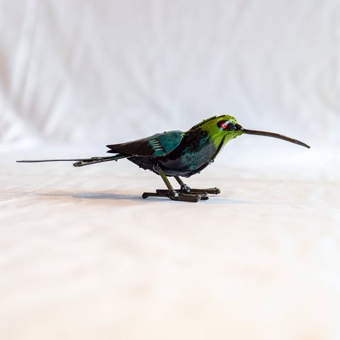 Metal sculpture hummingbird