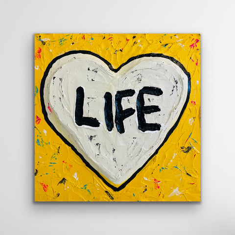 Auf Anfrage - "Life, love, luck" - Originalgemälde, Acryl auf Leinwand