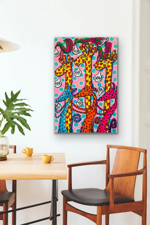 Auf Anfrage - "Pink Safari" - Originalgemälde, Acryl auf Leinwand