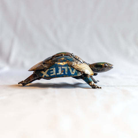 Metal sculpture turtle