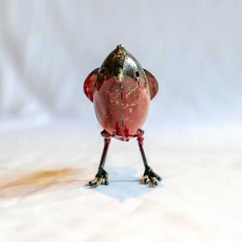 Metal sculpture bird