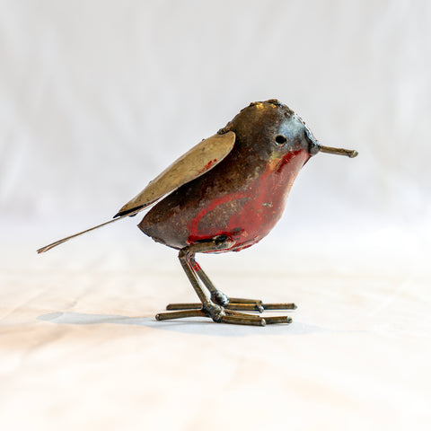 Metal sculpture bird