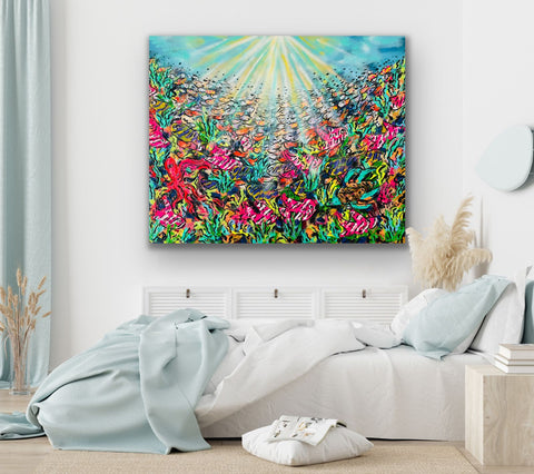 Auf Anfrage - "Coral Island" - Originalgemälde, Acryl auf Leinwand