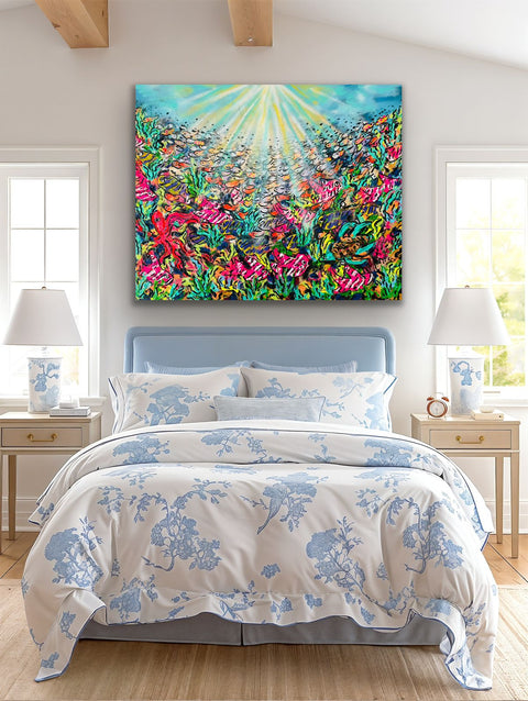 Auf Anfrage - "Coral Island" - Originalgemälde, Acryl auf Leinwand