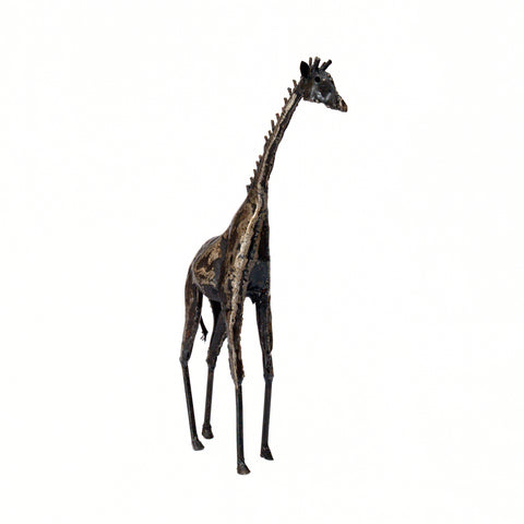 "Iqhawe Eliqhenyayo" - Metallskulptur Giraffe, klein