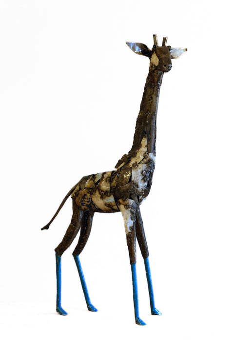 "Iqhawe Eliqhenyayo" - Metallskulptur Giraffe, groß