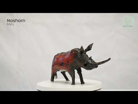 Metal sculpture rhinoceros - mini