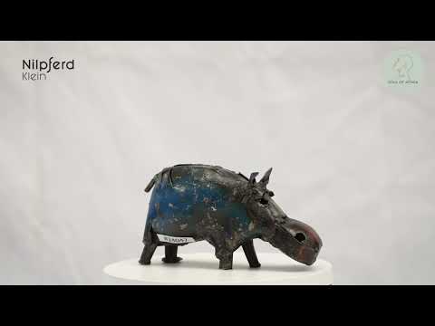 Metal sculpture hippo - mini