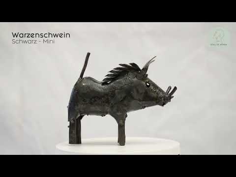 Metal Sculpture Warthog - Mini Black