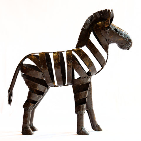 "Umgibeli Osemigqeni" - Metallskulptur Zebra